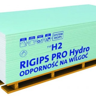Влагостойкая гипсокартонная плита RIGIPS PRO Hydro тип H2 (GKBI), 12,5 мм - 