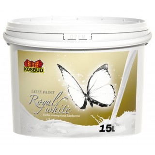 Краска сатиновая латексная ROYAL WHITE, белая, 15 л