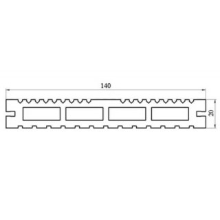 Террасная доска TARDEX, Коллекция Lite, 140х20х2200 мм (пустотелая) - 