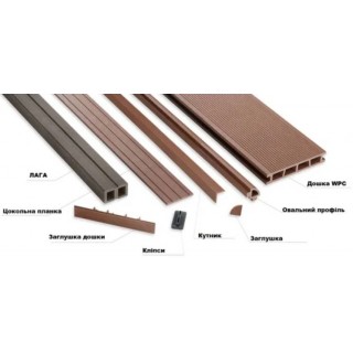 Террасная доска BergDeck Брашированная, 150х25х2400 мм (пустотелая)