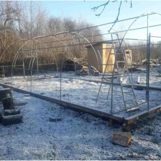 Теплица каркасная из поликарбоната 3х4 м, высота 2,1 м (модульная) - 