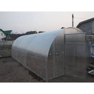 Теплица каркасная из поликарбоната 3х8 м, высота 2,1 м (модульная)