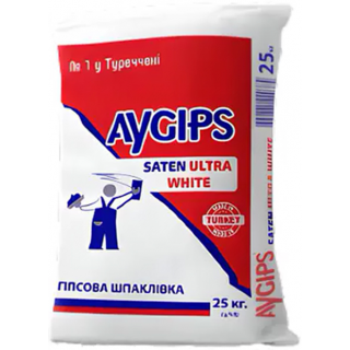 Aygips Saten Ultra White шпаклівка гіпсова фінішна, 25 кг