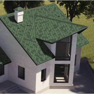 Битумная черепица Aquaizol «Мозаика» цвет «Зеленый Эко» - 