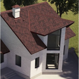 Битумная черепица Aquaizol «Акцент» цвет «Красный ЭКО» - 