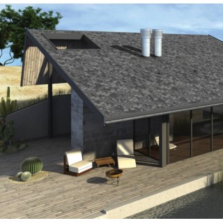 Битумная черепица Aquaizol «Акцент» цвет «Маренго» - 