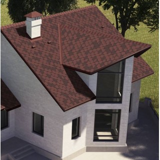 Битумная черепица Aquaizol «Мозаика» цвет «Красный Эко» - 