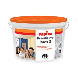 Alpina PremiumLatex 3, латексная матовая краска, 10 л