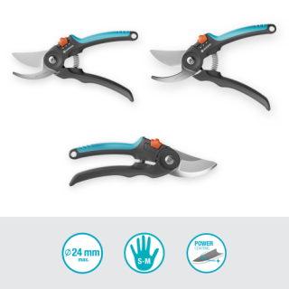 Секатор Gardena PremiumCut flex (S-M), обвідний, 24 мм (аналог 08857) -