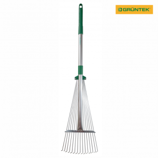 Граблі віялові GRUNTEK TRA-83/160 сталеві посилені, шир.190-590мм, з алюмін.телескоп.ручкою 83-160 -