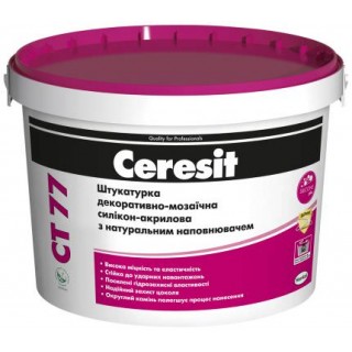 Ceresit СТ-77 "мозаичная" готовая декоративная штукатурка силиконовая, 14 кг