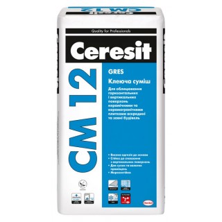 Ceresit CM-12 клей для крупой напольной плитки, 25 кг