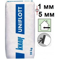 Knauf Uniflott, шпаклевка гипсовая для стыков гипсокартона (1-5 мм), 25 кг 