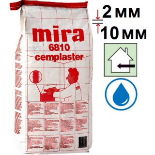 Mira 6810 cemplaster (серая), шпаклевка цементная (2-10 мм), 25 кг