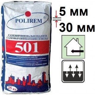 Полирем 501, цементный наливной пол (5-30 мм), 25 кг 