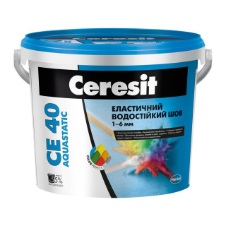 Ceresit CE 40 Aquastatic, еластична водовідштовхувальна затирка для швів до 6 мм, 2 кг