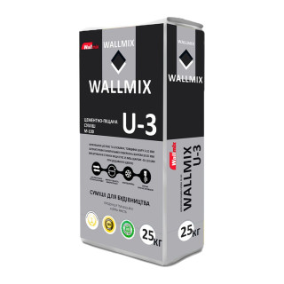 Wallmix U-3, цементно-песчаная смесь М-100, 25 кг