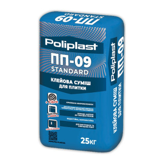 Поліпласт ПП-09, клей для плитки, 25 кг