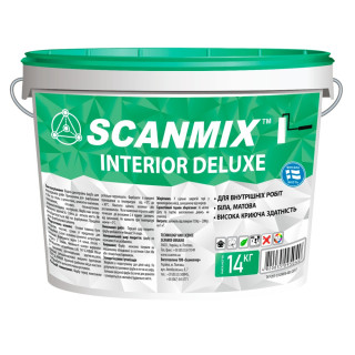 Scanmix Interior Deluxe, інтер’єрна латексна фарба, 14 кг