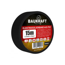 Ізоляційна стрічка ПВХ 0,15мм*19мм*15м чорна (21 шт в пак) TM BAUKRAFT, Germany Ізоляційна стрічка ПВХ 0,15мм*19мм*15м чорна (21 шт в пак) TM BAUKRAFT, Germany
