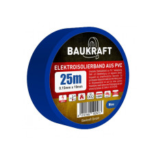 Ізоляційна стрічка ПВХ 0,15мм*19мм*25м блакитна (18 шт в пак) TM BAUKRAFT, Germany Ізоляційна стрічка ПВХ 0,15мм*19мм*25м блакитна (18 шт в пак) TM BAUKRAFT, Germany