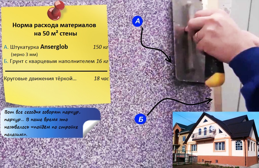 Расход и применение Мозаичная штукатурка Ансерглоб